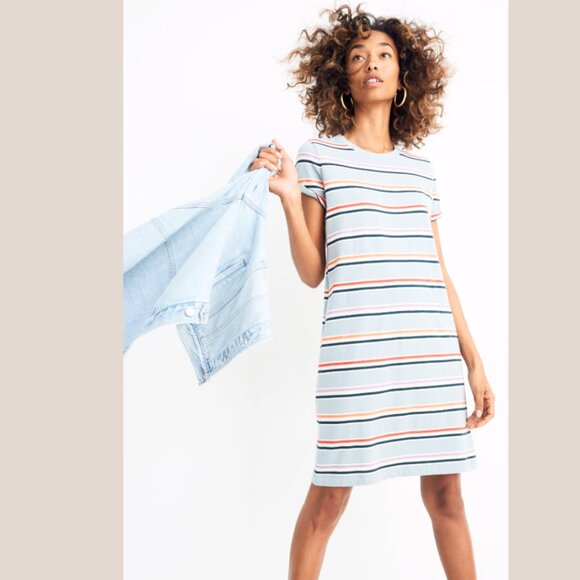 Madewell Tee Dress in Alchester Stripe Small - Picture 2 of 6